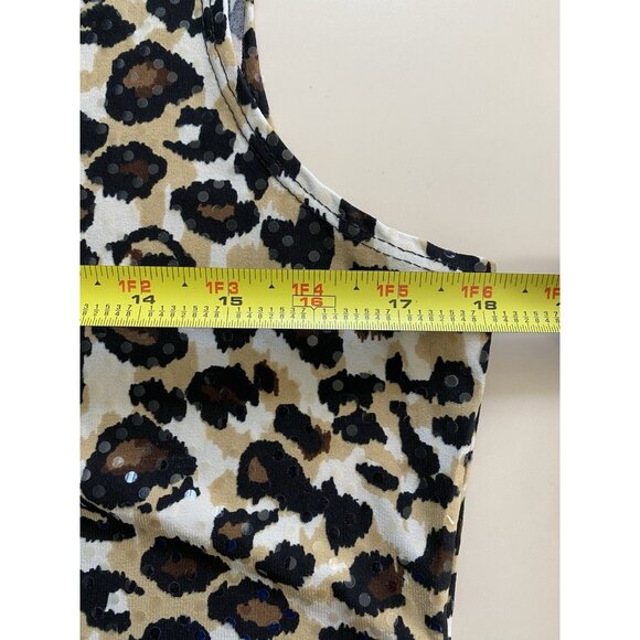 MSK Tank Top Womens Med Multicolor Animal Print All Over Sequin Sleeveless Tank - Picture 5 of 6